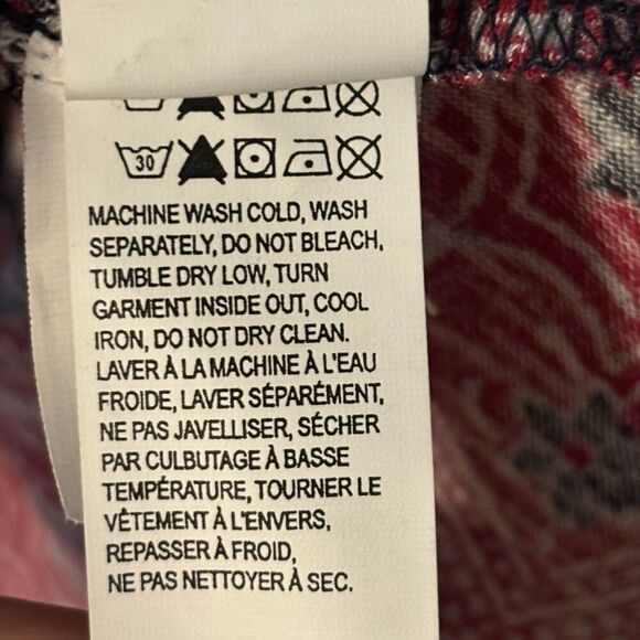 Lucky Brand L boho print wide boat neck soft rayon knit back vent top - Picture 10 of 11